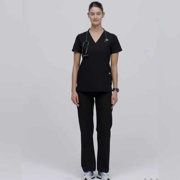 Figs Casma Three-Pocket Scrub Top Black Size XL - Picture 8 of 11